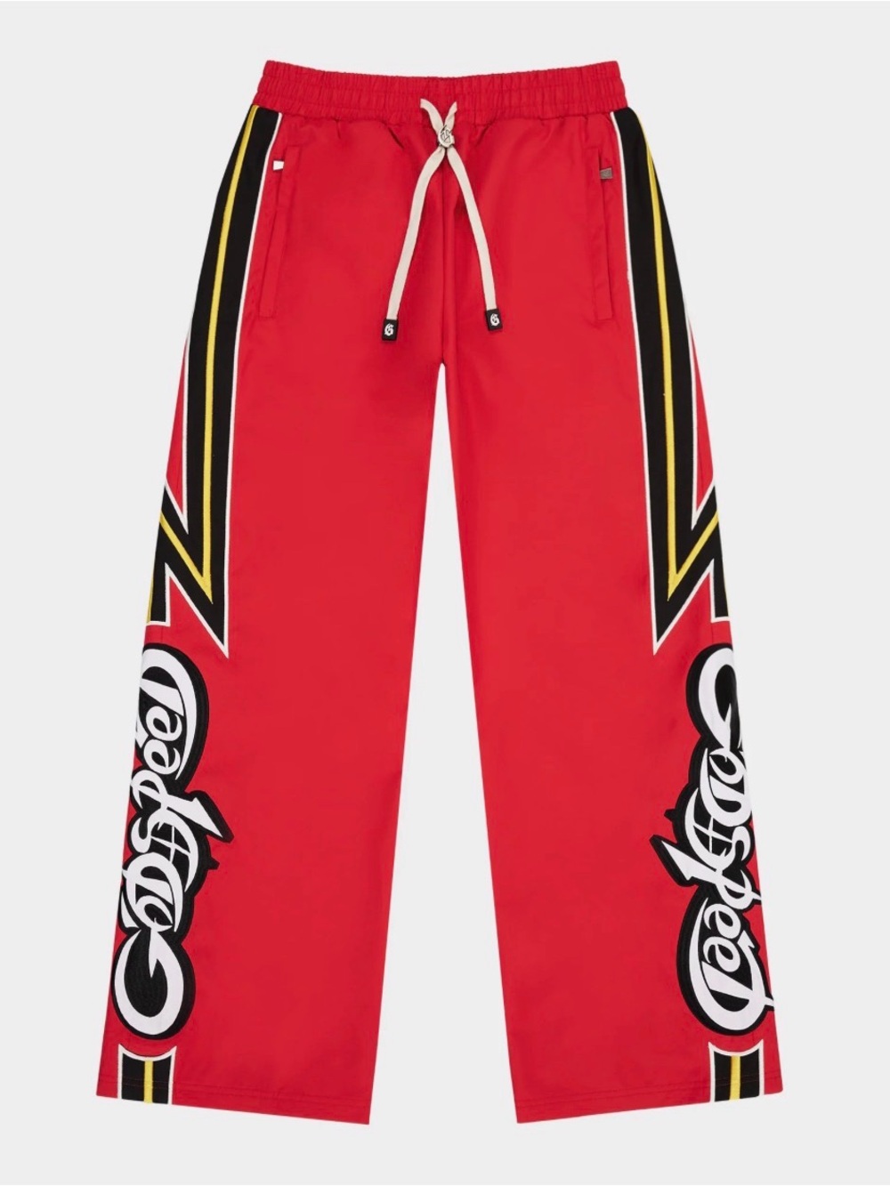 Godspeed Red Track Pants Size M Bold Graphic Streetwear Joggers